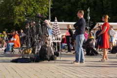 Medienvertreter bei Kündigt Ramstein in Berlin